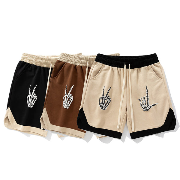 MEN'S CASUAL HIP-HOP LOOSE FIVE QUARTER SHORTS SPORTS SHORTS