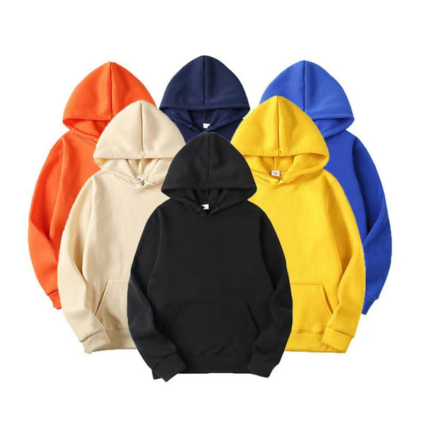 MEN'S CLASSIC LOOSE SOLID COLOR FLEECE HOODIE