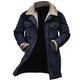 Men's Vintage Suede Patchwork Lamb Fleece Multi-Pocket Reverse Collar Outdoor Jacket Coat