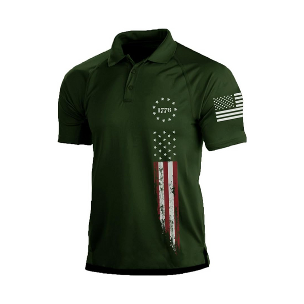 1776 RAGLAN GRAPHIC POLO SHIRT