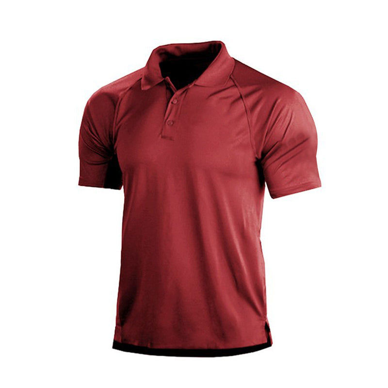 SOLID COLOR SHORT SLEEVE POLO SHIRT