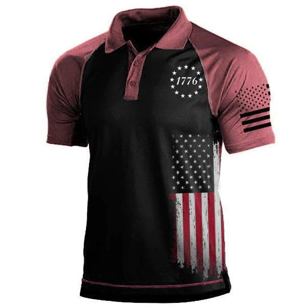 USA FLAG GRAPHIC POLO SHIRT