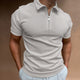 5XL Men's Solid Color Zipper Neck Casual POLO Shirt