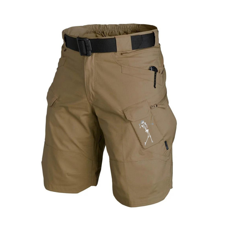 SKELETON TACTICAL MULTI POCKETS 11'' INSEAM PERFORMANCE CARGO SHORTS WITH BUCKLE BELT